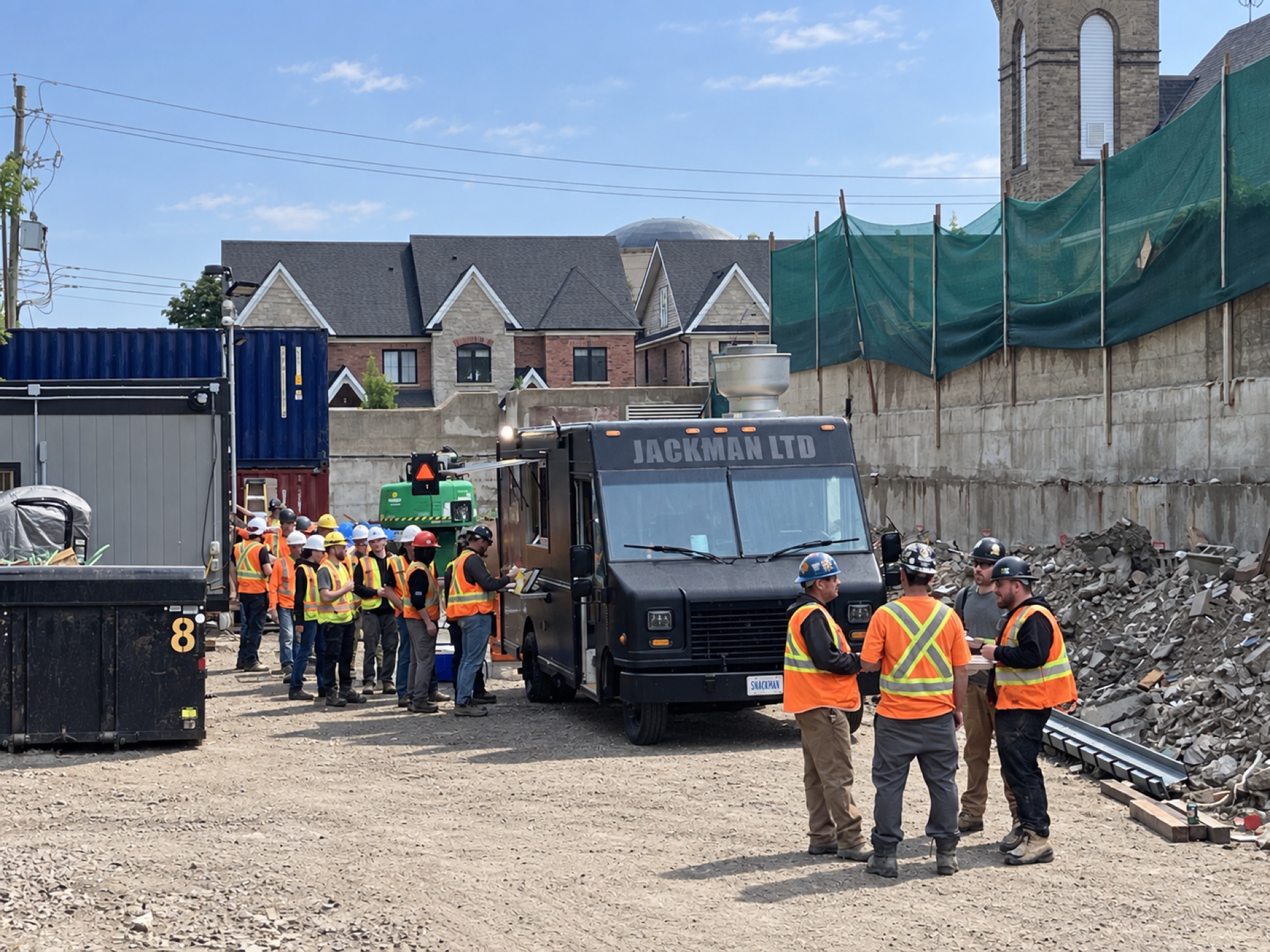 Jackman site team gathered at a Jackman Ltd food truck event